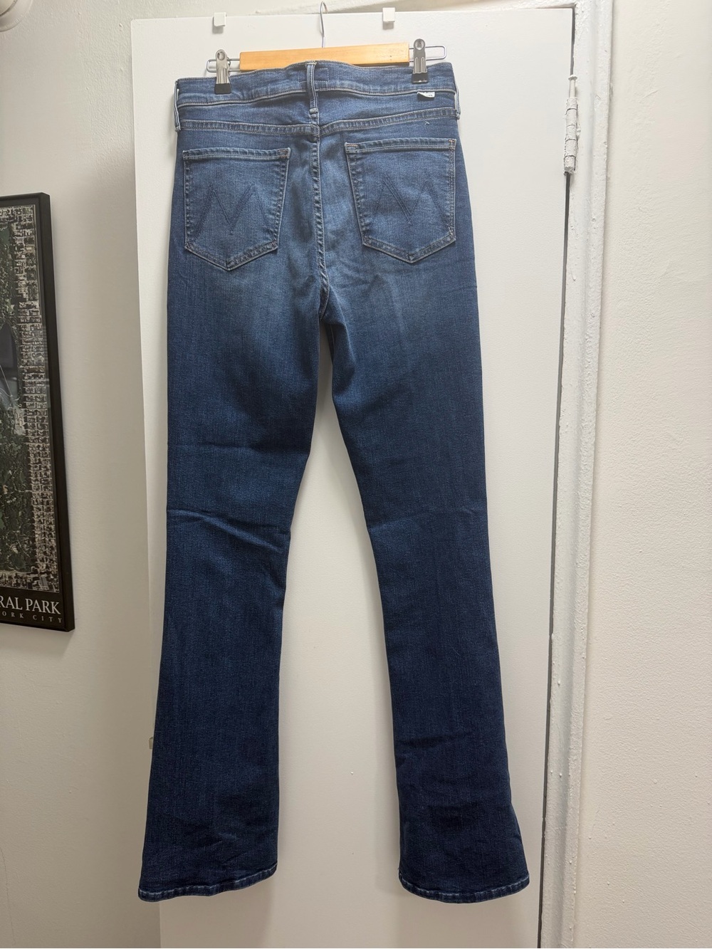 MOTHER Women's High Waisted Runaway- Dark Blue Flare Jeans - Picture 2 of 4